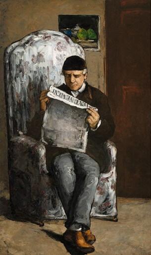 ポール・セザンヌ《『レヴェヌマン』紙を読む画家の父ルイ＝オーギュスト・セザンヌの肖像》
