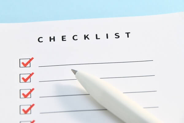 不承認を避けるための注意事項チェックリスト