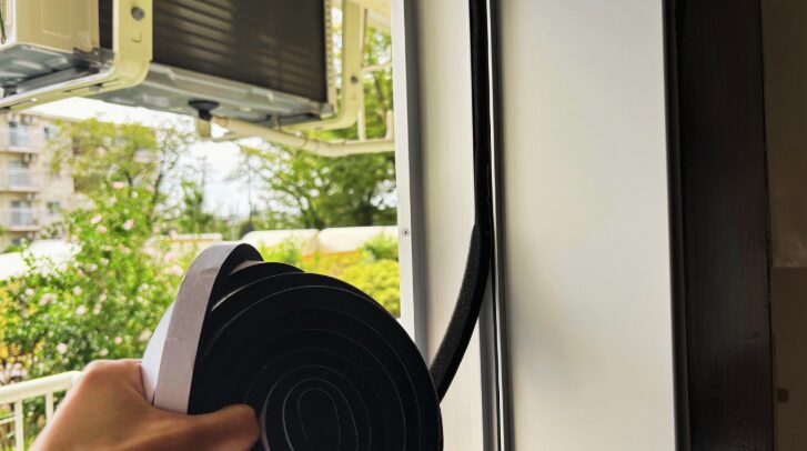 隙間テープで窓枠の冷気をシャットアウト